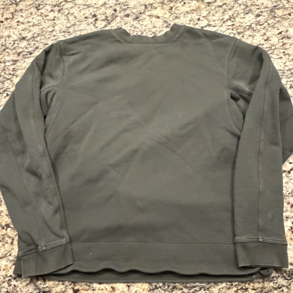 Lululemon Mens City Sweat Crewneck Pullover Olive Green Sweatshirt ws